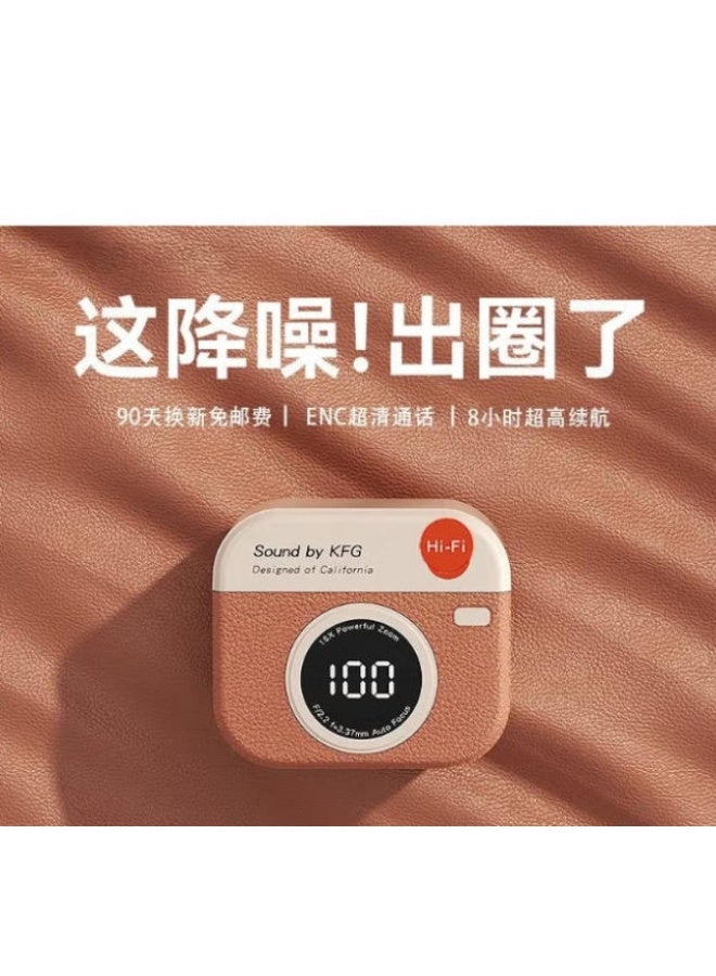 KFG A new model of in-ear wireless Bluetooth headphones with a retro camera style, suitable for sports, featuring noise reduction function, in-ear design, and long battery life - Image 2